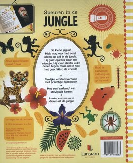 Achterkant van het Speuren in de jungle kinderboek