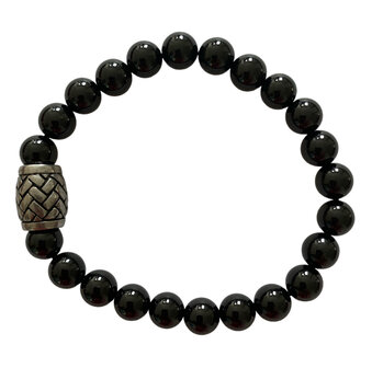 Unisex armband Onyx met Basic kraal