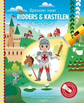 Hardcover kinderboek &lsquo;Speuren naar Ridders en Kastelen&rsquo; met ringband.