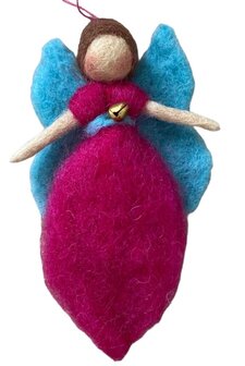 Elfje Beschermengel (fuchsia/turquoise)