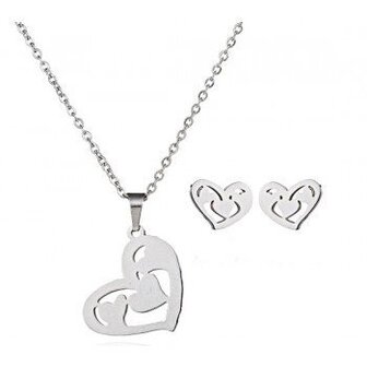 Sieraden set met hart hanger