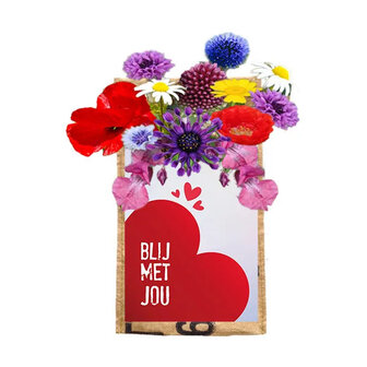 Hangtuintje Blij met Jou met bijenbloemen en kaart