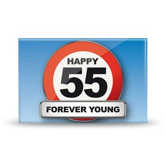 Magneet 55 Forever Young, een perfect verjaardagscadeau