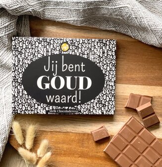 Luxe cadeauverpakking van de chocolade reep, ideaal als cadeau voor speciale momenten.