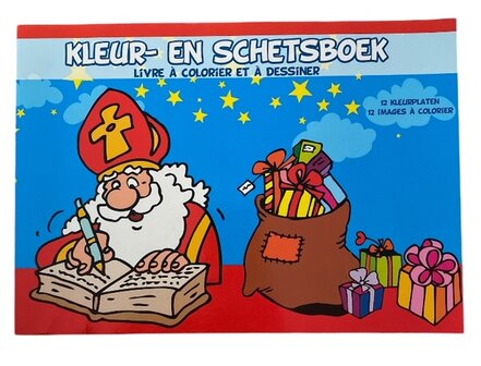 Voorkant van het kleur en schetsboek Sinterklaas