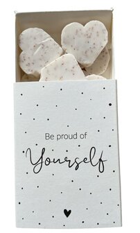 Luxe Soap in a Box met de boodschap &quot;Be Proud of Yourself&quot; in geschenkverpakking