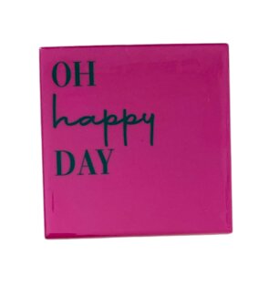 Tegeltje Oh Happy Day &ndash; keramisch cadeau met positieve boodschap