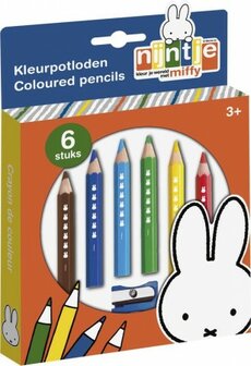 Set van 6 Nijntje kleurpotloden met bijpassende puntenslijper in een doosje