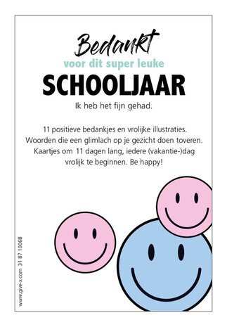 Positieve bedankjes - Bedankt voor dit superleuke schooljaar