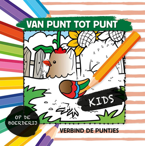 Van punt tot punt op de boerderij - kinderen kleurboek en activiteitenboek