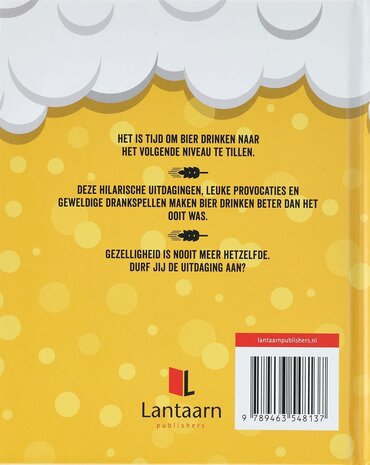 Achterkant van het boek vol met bierspelletjes