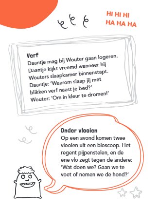 Binnen kant van het Knotsgekke moppen & raadsels boek voor kinderen