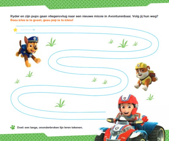 Educatief boekje Paw Patrol – Binnenkant met schrijfspelletjes