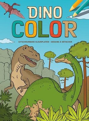 Kleurboek met dinosaurussen – Cover van het kleurboek met dino's