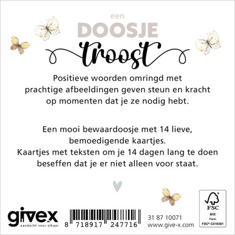 Verpakking van het doosje troost als cadeau