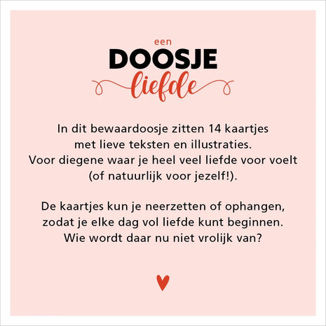 Achterkant van een doosje liefde